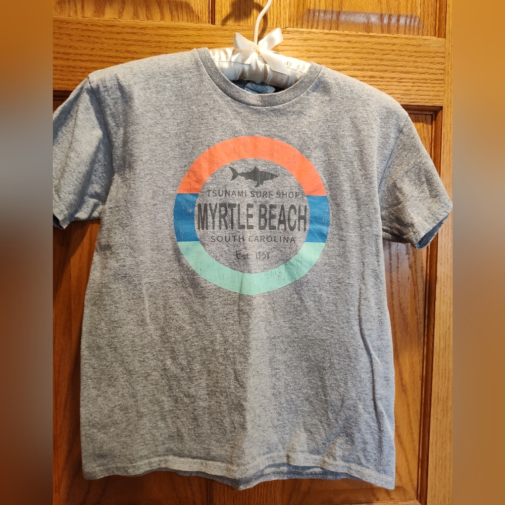 Kids L Gray Myrtle Beach Graphic T-Shirt